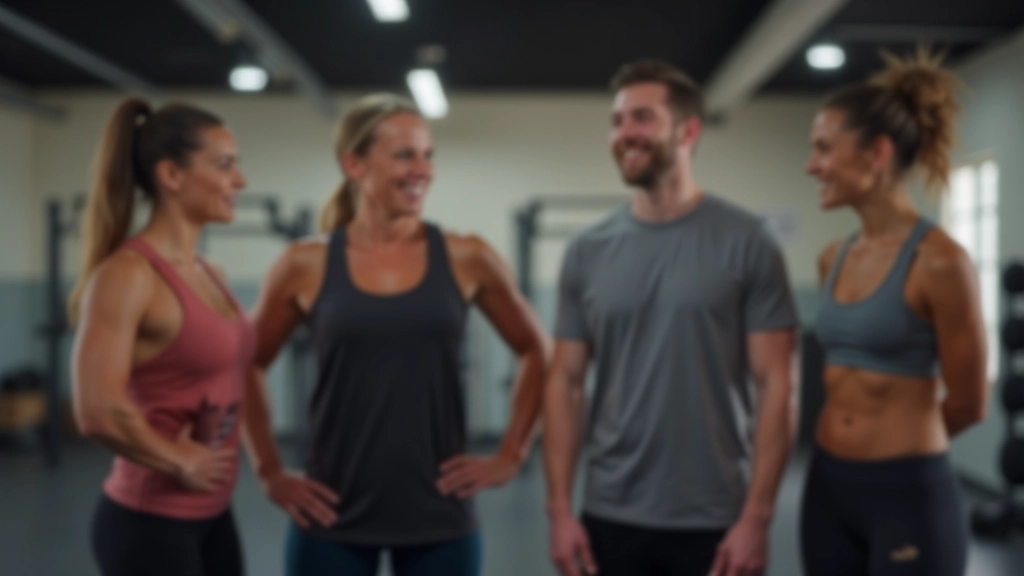 Group of adults aged 40-60 warming up together in supportive boot camp environment
