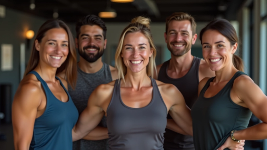 Group of adults celebrating together after completing workout marathon, showing joy and accomplishment